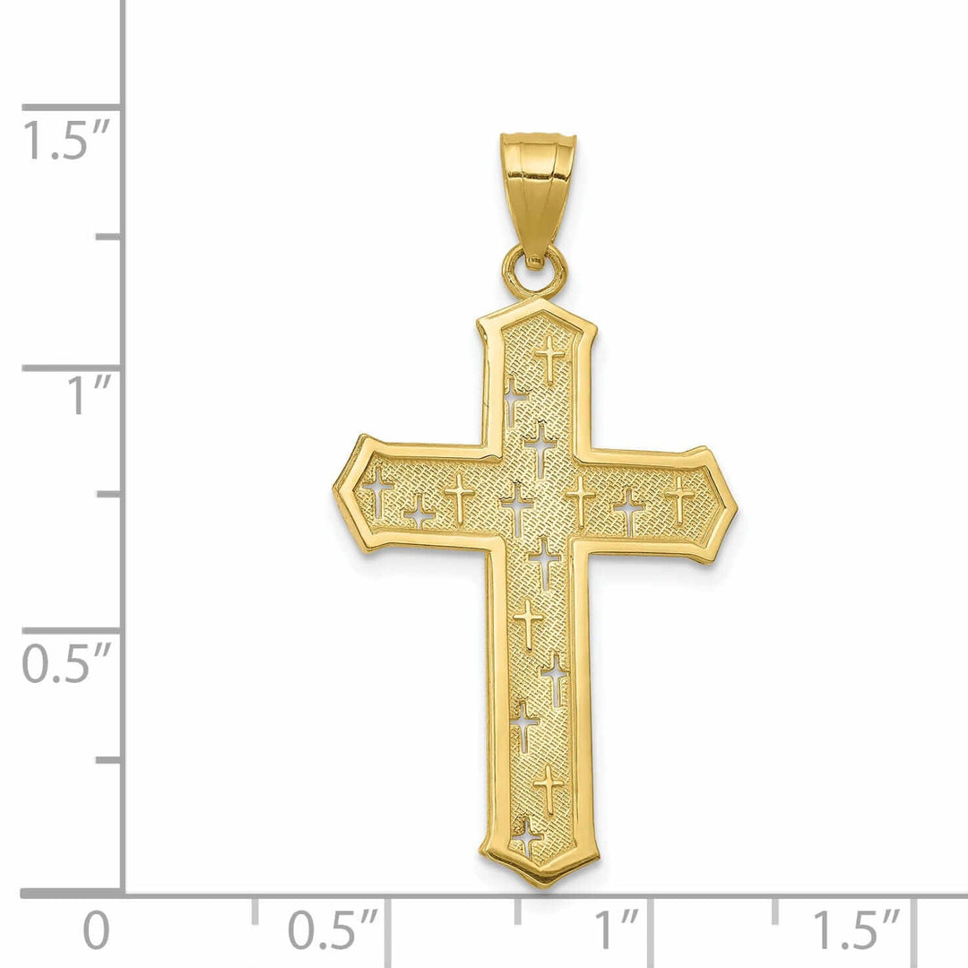 Lovely Rita's Pendants & Charms 10k Yellow Gold Polished Passion Cross Pendant