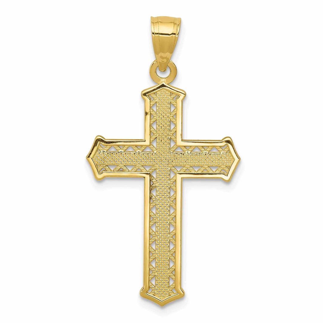 Lovely Rita's Pendants & Charms 10k Yellow Gold Polished Passion Cross Pendant