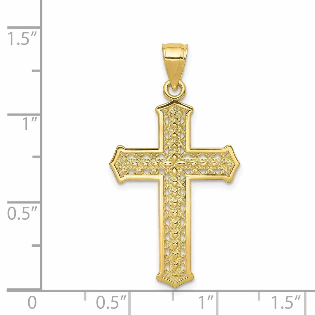 Lovely Rita's Pendants & Charms 10k Yellow Gold Polished Passion Cross Pendant