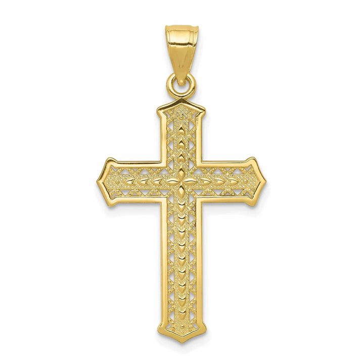 Lovely Rita's Pendants & Charms 10k Yellow Gold Polished Passion Cross Pendant