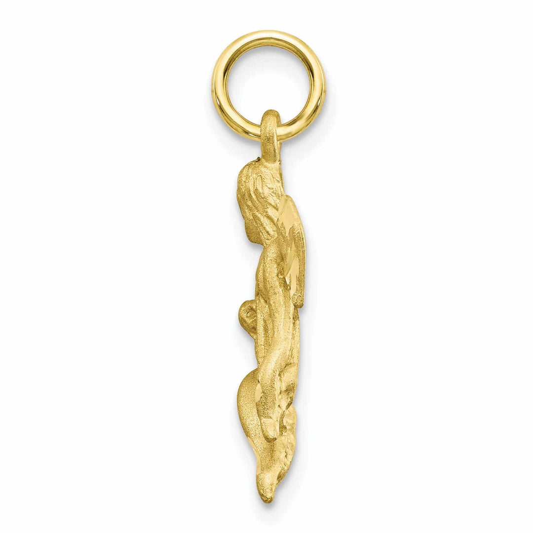 Lovely Rita's Pendants & Charms 10k Yellow Gold Polished Satin Angel Pendant