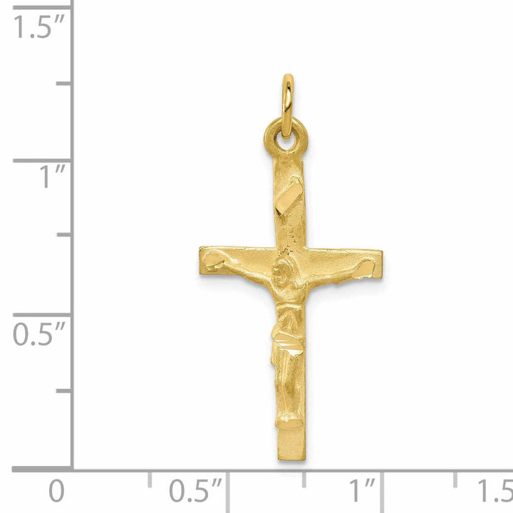 Lovely Rita's Pendants & Charms 10k Yellow Gold Polished Satin Crucifix Pendant