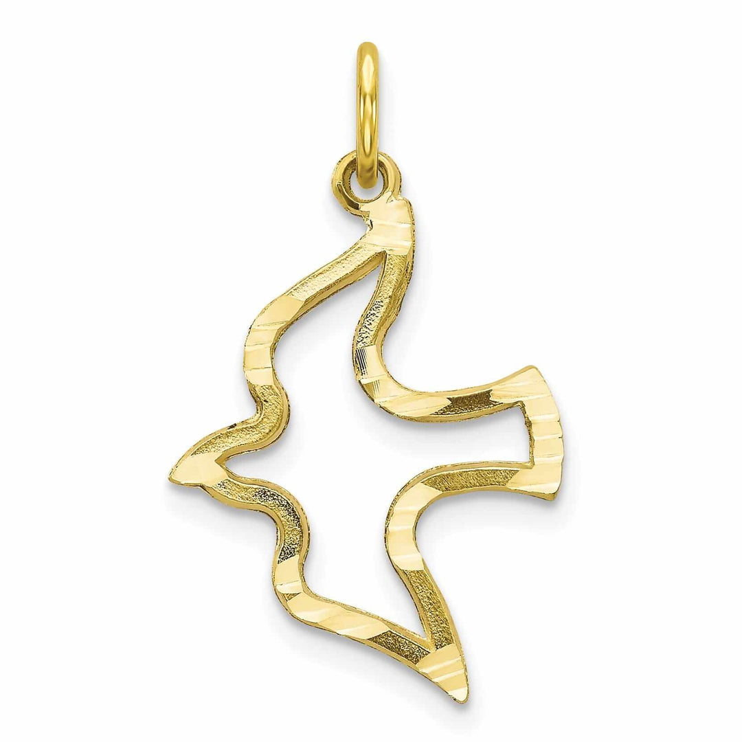 Lovely Rita's Pendants & Charms 10k Yellow Gold Polished Satin Dove Pendant