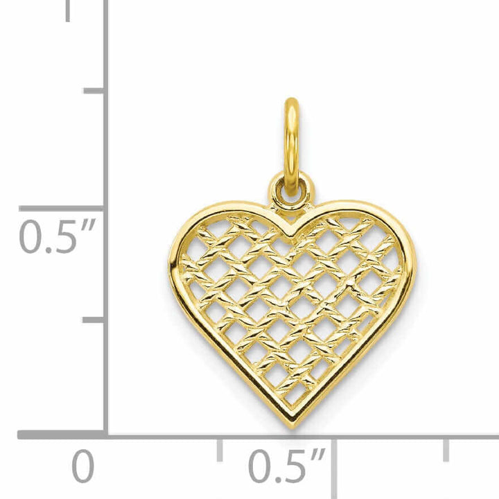 Lovely Rita's Pendants & Charms 10k Yellow Gold Polished Satin Heart Pendant