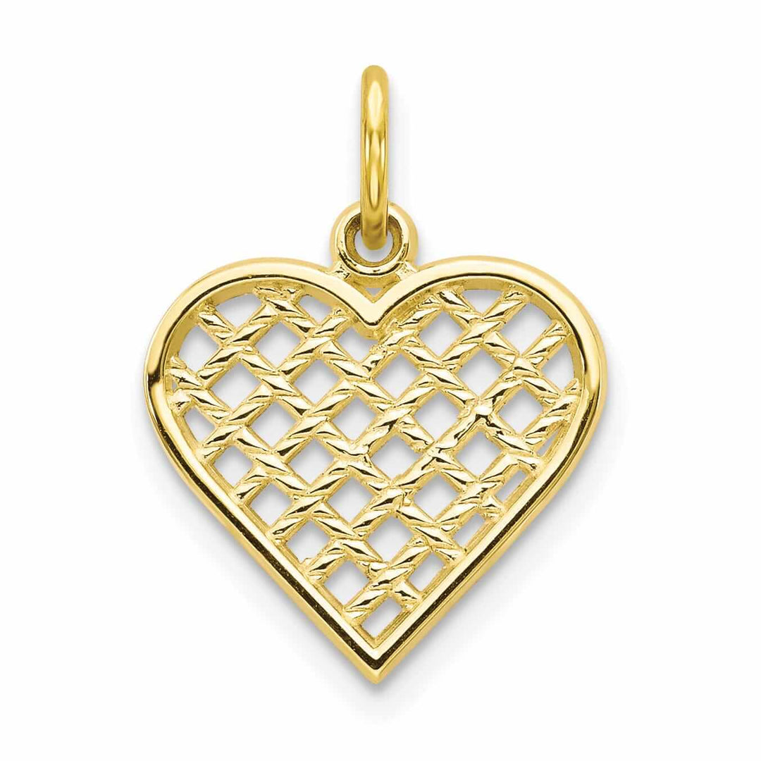 Lovely Rita's Pendants & Charms 10k Yellow Gold Polished Satin Heart Pendant