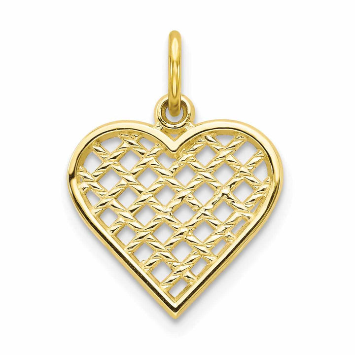 Lovely Rita's Pendants & Charms 10k Yellow Gold Polished Satin Heart Pendant