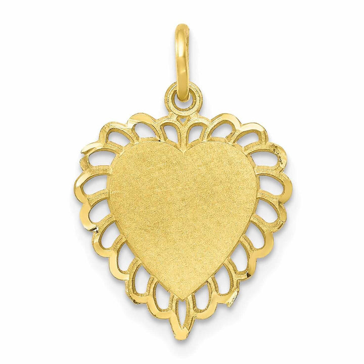 Lovely Rita's Pendants & Charms 10k Yellow Gold Polished Satin Heart Pendant