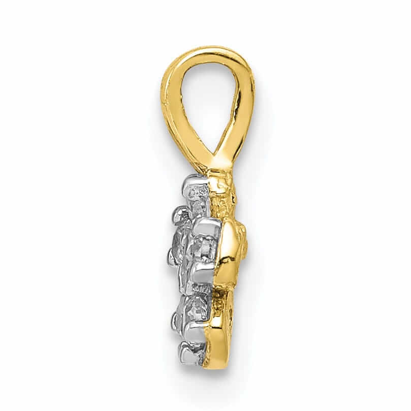 Lovely Rita's Pendants & Charms 10k Yellow Gold Polished Small Flower Pendant