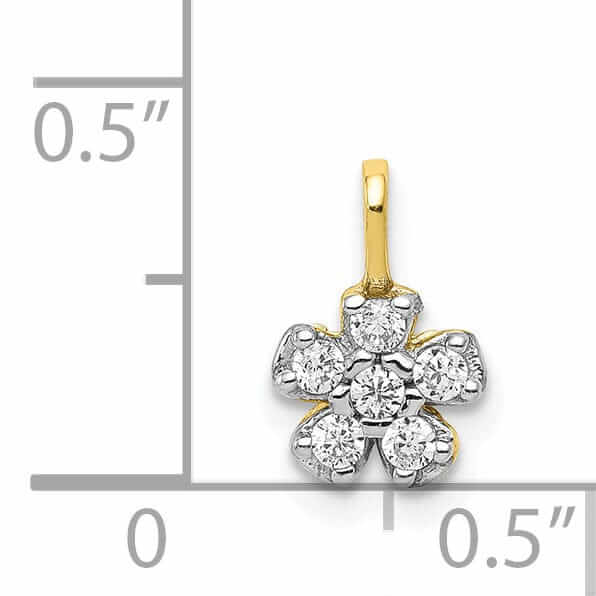 Lovely Rita's Pendants & Charms 10k Yellow Gold Polished Small Flower Pendant