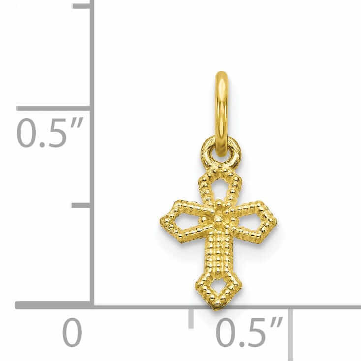 Lovely Rita's Pendants & Charms 10k Yellow Gold Polished Solid Cross Charm Pendants