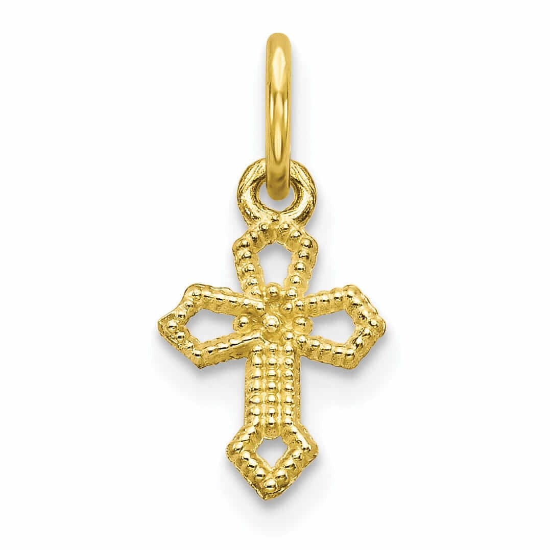 Lovely Rita's Pendants & Charms 10k Yellow Gold Polished Solid Cross Charm Pendants