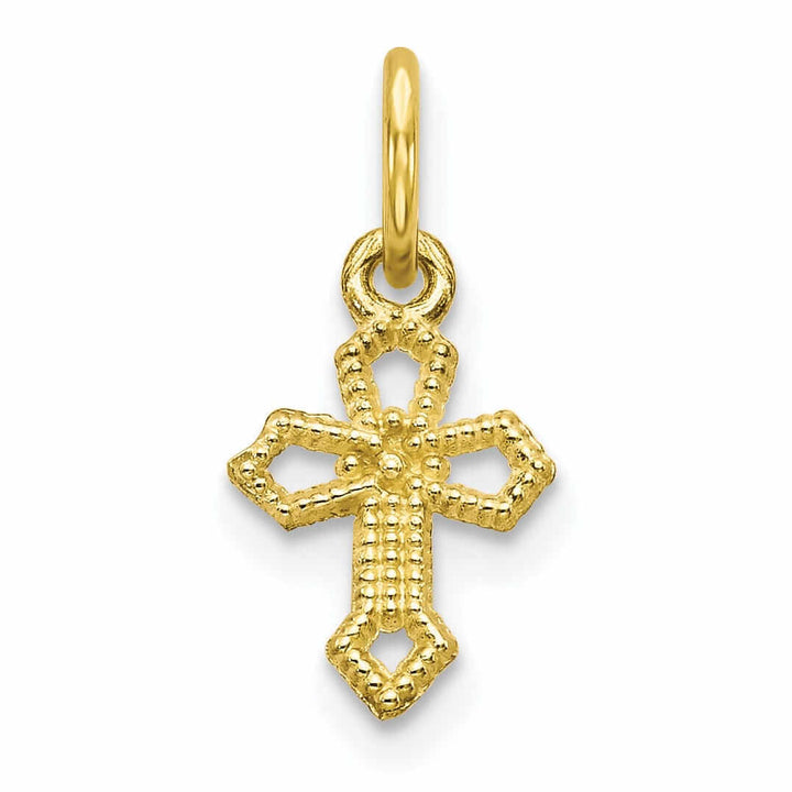 Lovely Rita's Pendants & Charms 10k Yellow Gold Polished Solid Cross Charm Pendants