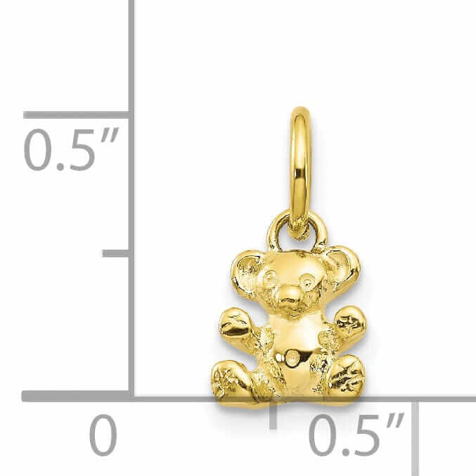 Lovely Rita's Pendants & Charms 10k Yellow Gold Polished Teddy Bear Pendant