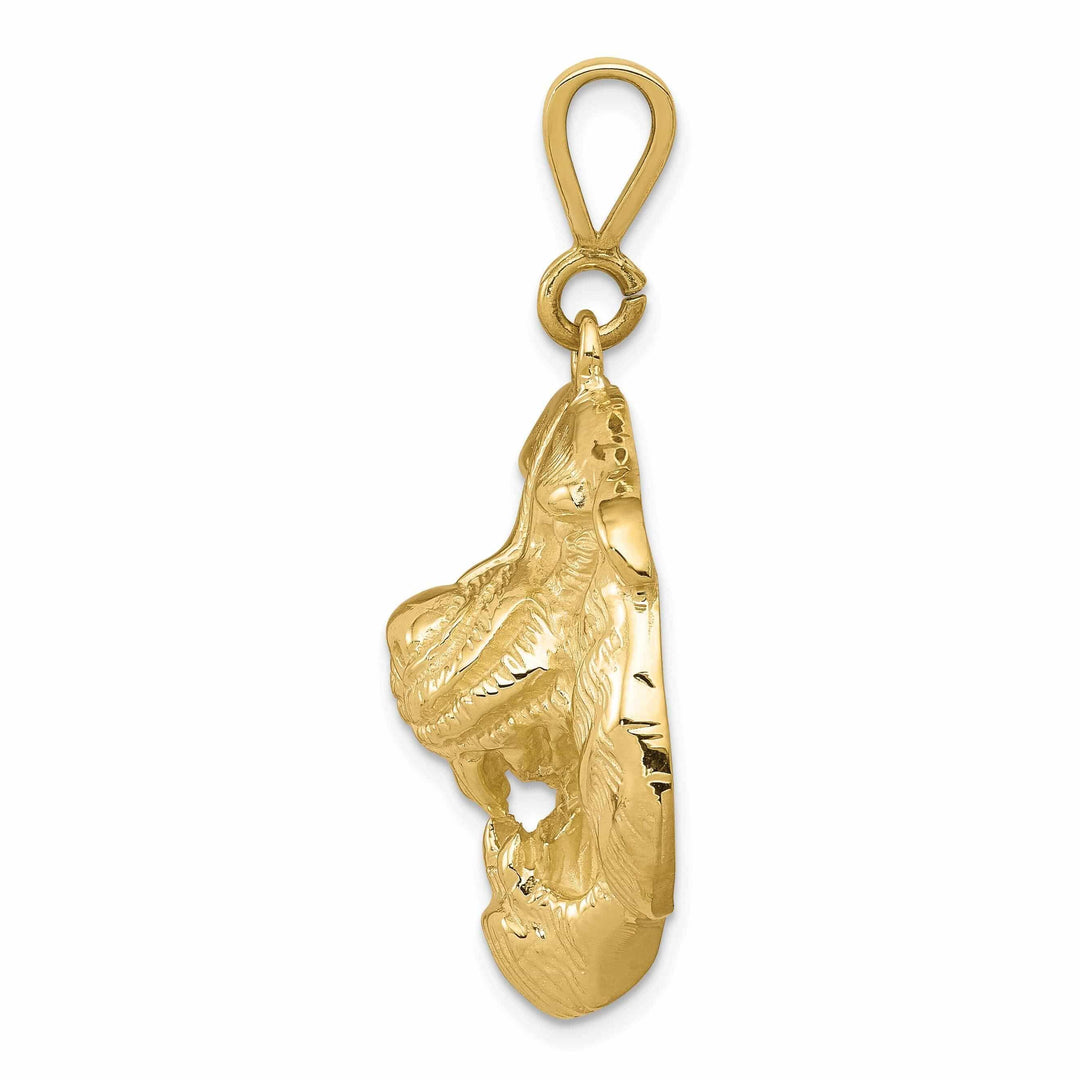 Lovely Rita's Pendants & Charms 10k Yellow Gold Polished Tigers Head Pendant