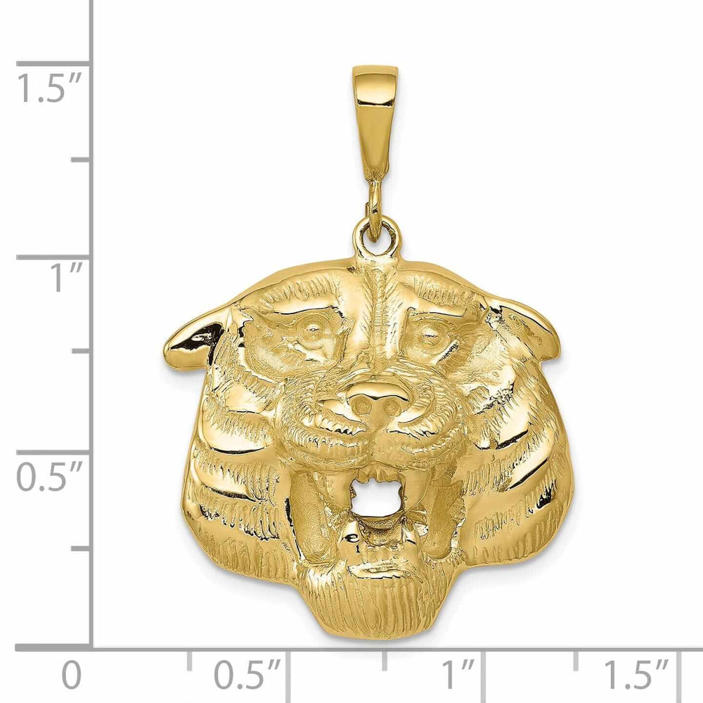 Lovely Rita's Pendants & Charms 10k Yellow Gold Polished Tigers Head Pendant