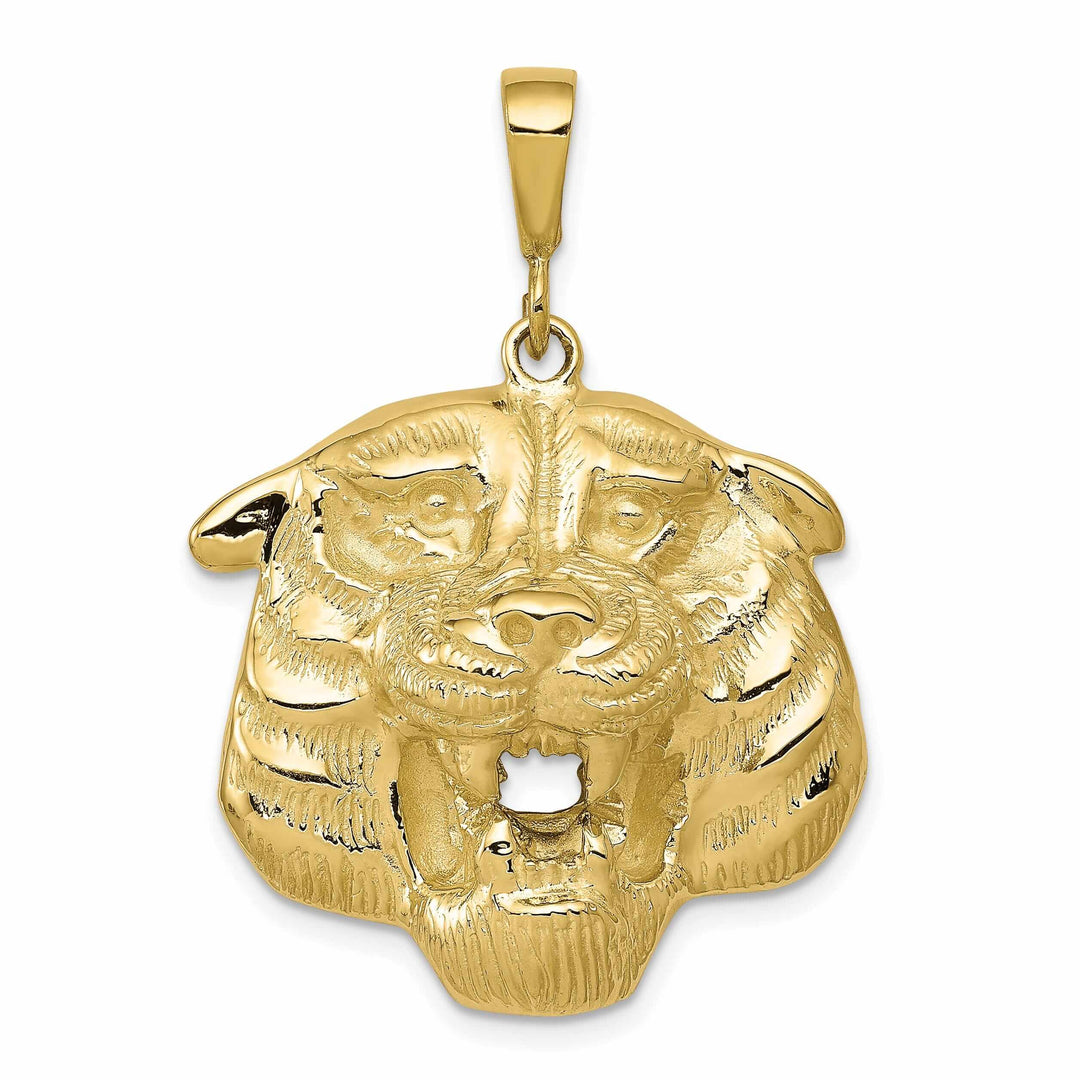 Lovely Rita's Pendants & Charms 10k Yellow Gold Polished Tigers Head Pendant