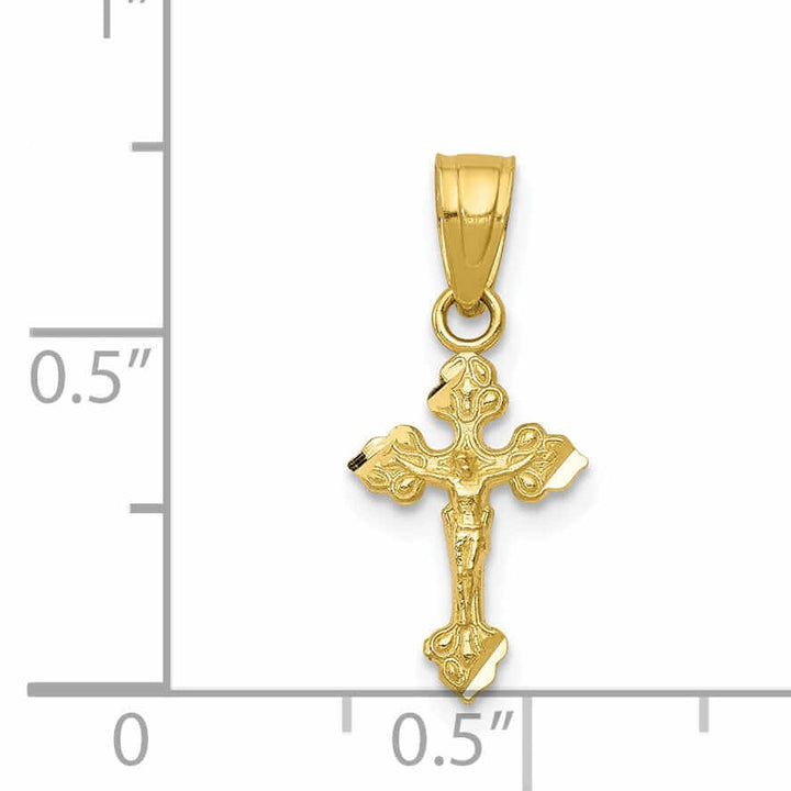 Lovely Rita's Pendants & Charms 10k Yellow Gold Polished Tiny Crucifix Pendant