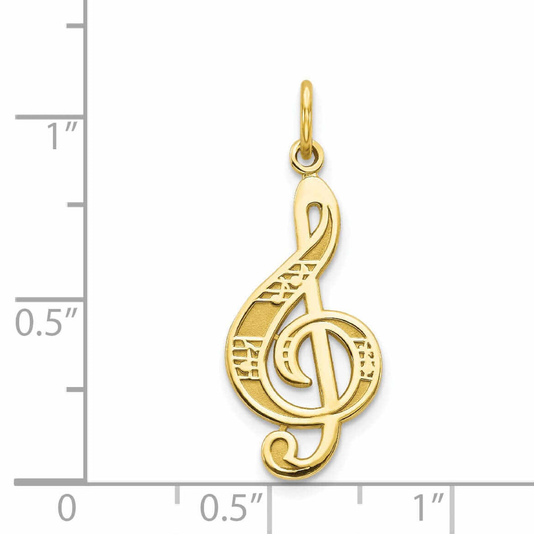 Lovely Rita's Pendants & Charms 10k Yellow Gold Polished Treble Clef Pendant