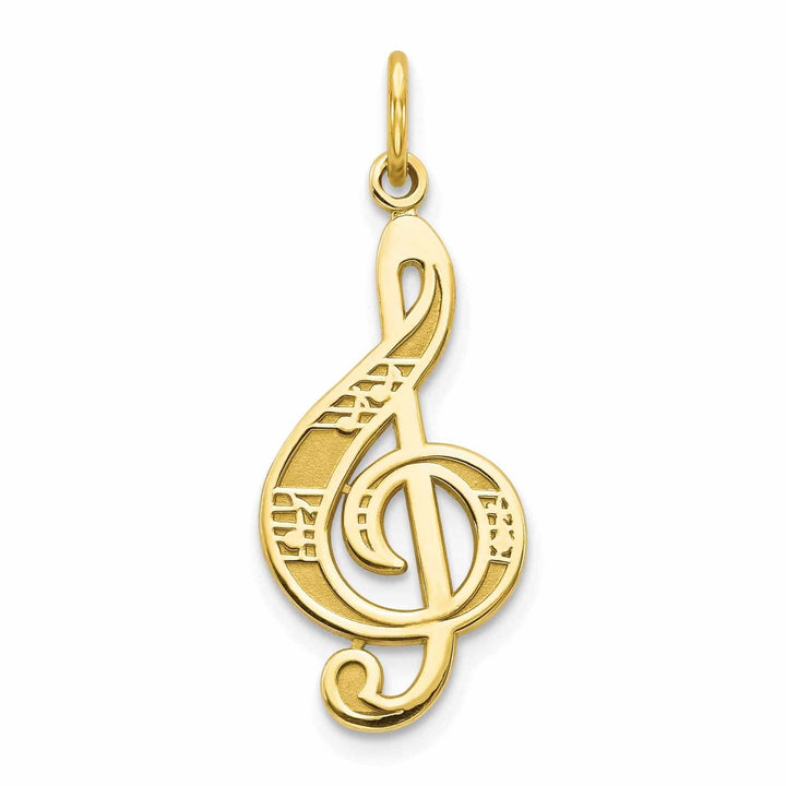 Lovely Rita's Pendants & Charms 10k Yellow Gold Polished Treble Clef Pendant