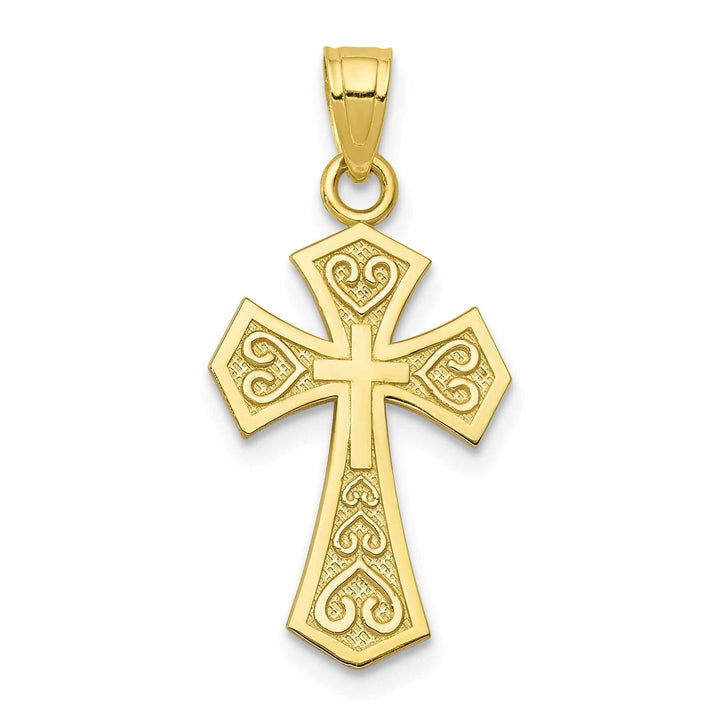 Lovely Rita's Pendants & Charms 10k Yellow Gold Reversible Cross Charm