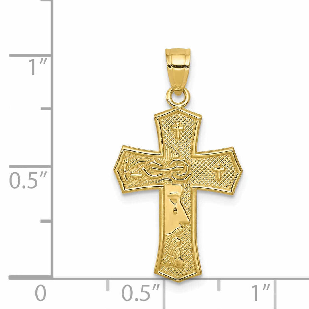 Lovely Rita's Pendants & Charms 10k Yellow Gold Reversible Passion Cross Pendant