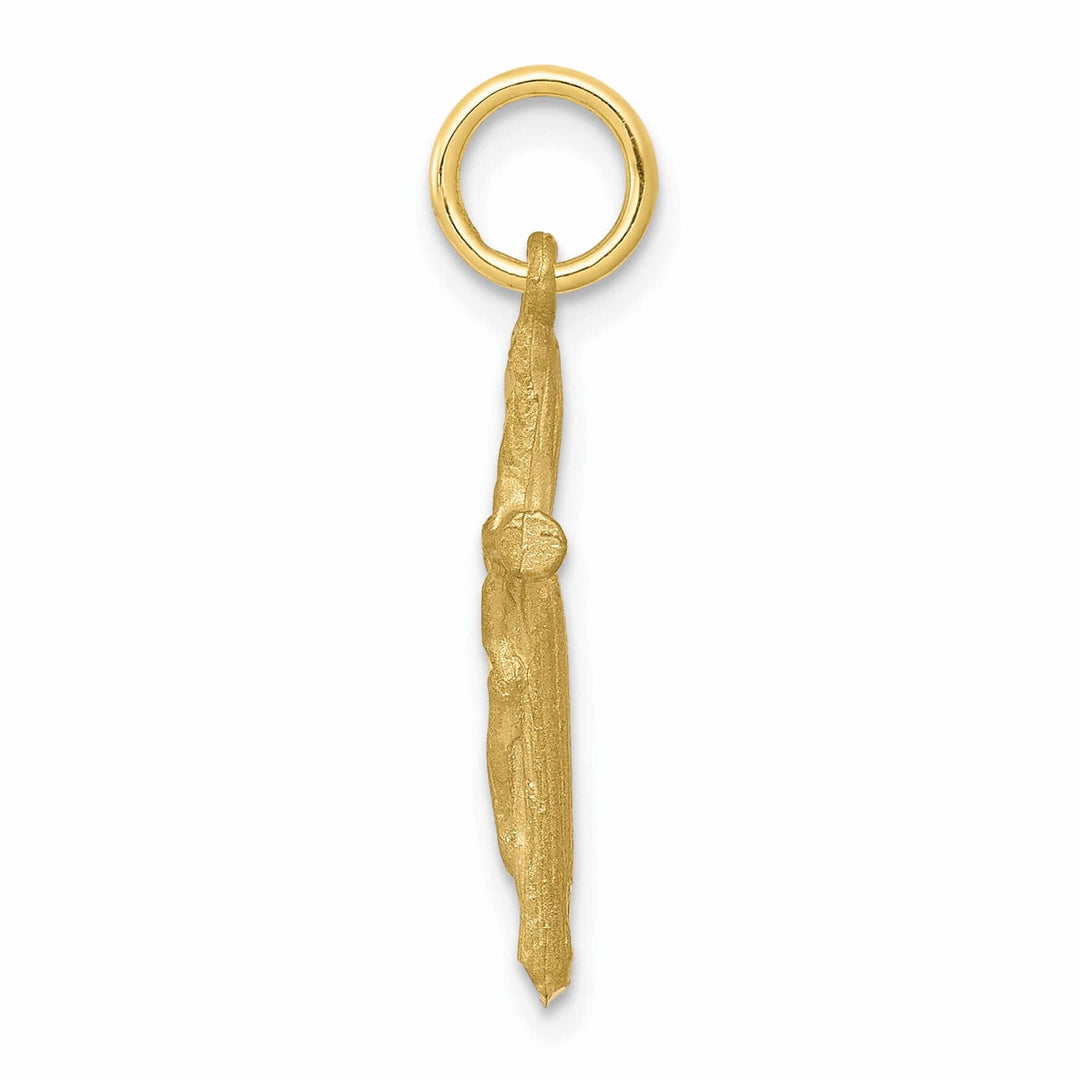 Lovely Rita's Pendants & Charms 10k Yellow Gold Satin Cross With Jesus Pendant