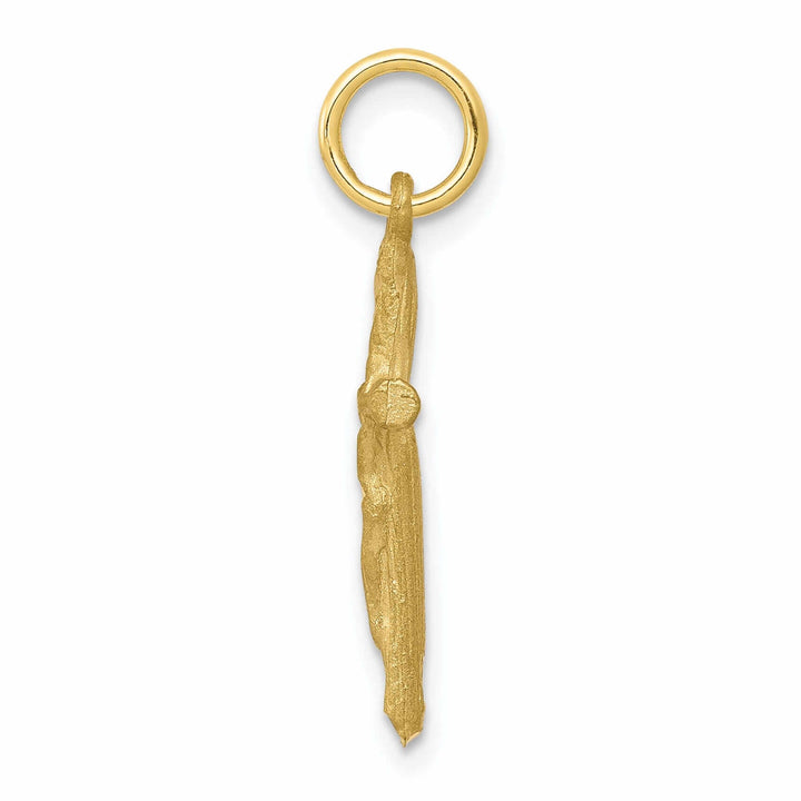 Lovely Rita's Pendants & Charms 10k Yellow Gold Satin Cross With Jesus Pendant