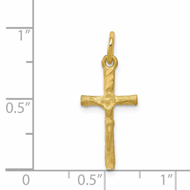Lovely Rita's Pendants & Charms 10k Yellow Gold Satin Cross With Jesus Pendant