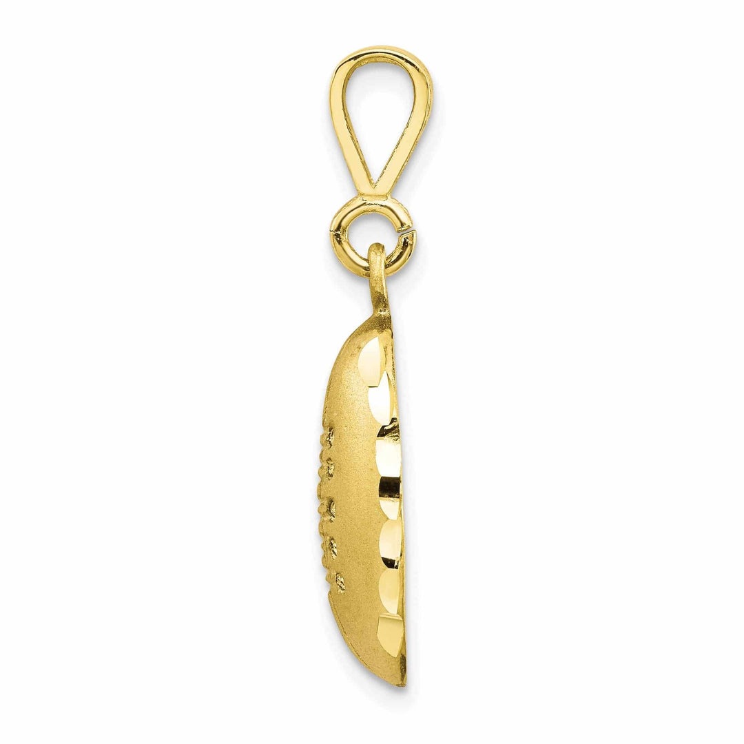 Lovely Rita's Pendants & Charms 10k Yellow Gold Satin Finish Football Pendant