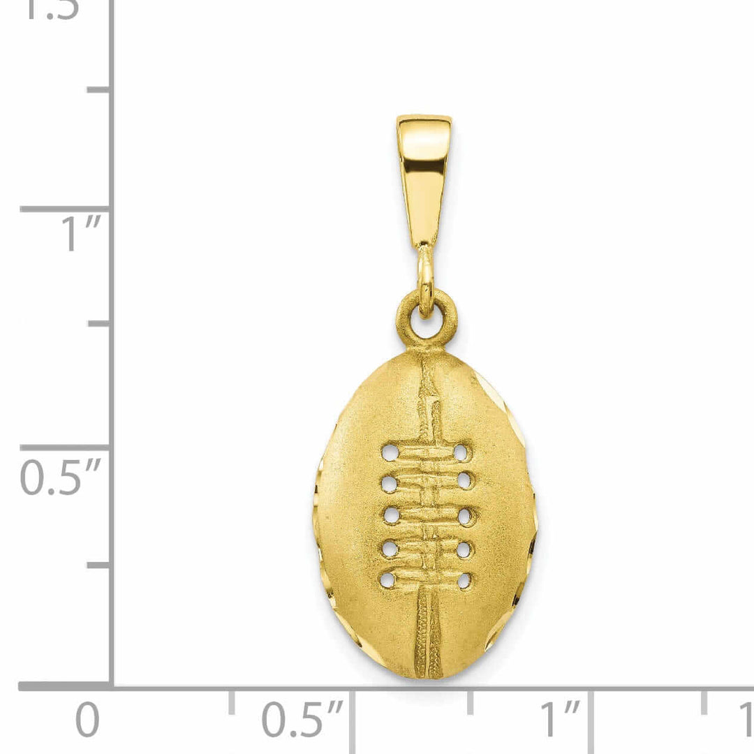 Lovely Rita's Pendants & Charms 10k Yellow Gold Satin Finish Football Pendant