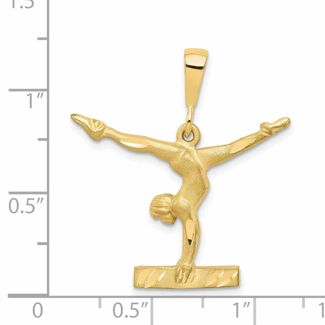 Lovely Rita's Pendants & Charms 10k Yellow Gold Satin Finish Gymnast Pendant