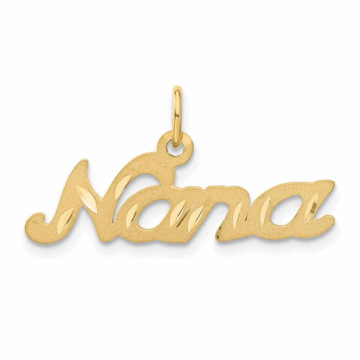 Lovely Rita's Pendants & Charms 10k Yellow Gold Satin Finish Nana Charm Pendant