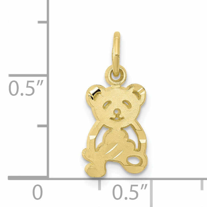 Lovely Rita's Pendants & Charms 10k Yellow Gold Satin Finish Teddy Bear Pendant