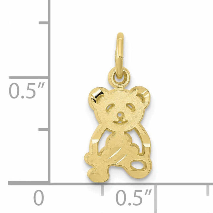 Lovely Rita's Pendants & Charms 10k Yellow Gold Satin Finish Teddy Bear Pendant