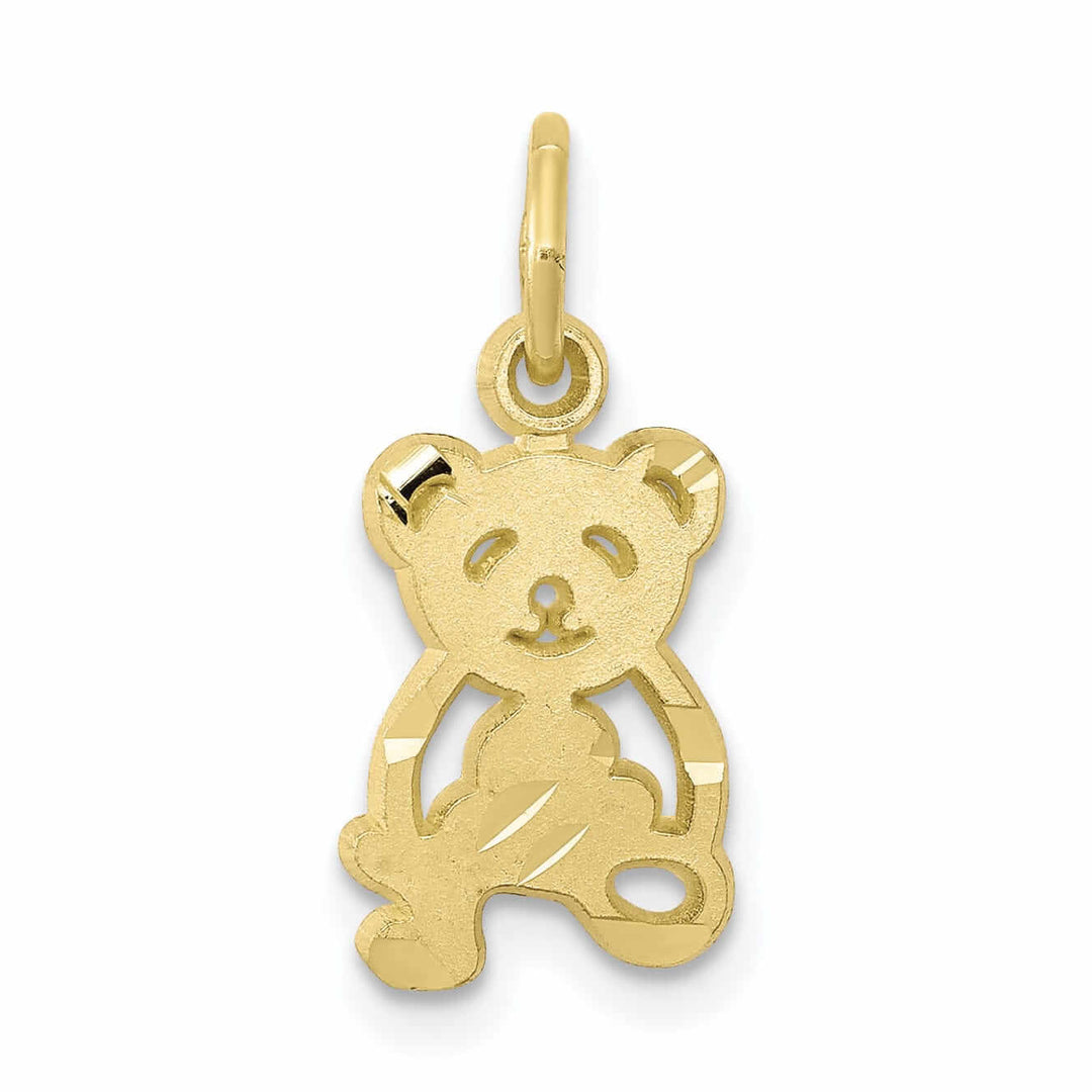 Lovely Rita's Pendants & Charms 10k Yellow Gold Satin Finish Teddy Bear Pendant