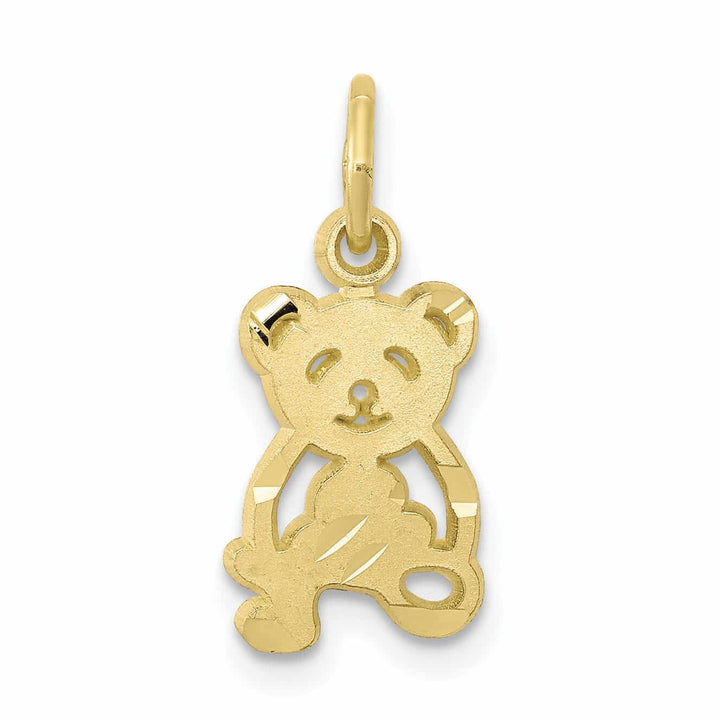 Lovely Rita's Pendants & Charms 10k Yellow Gold Satin Finish Teddy Bear Pendant