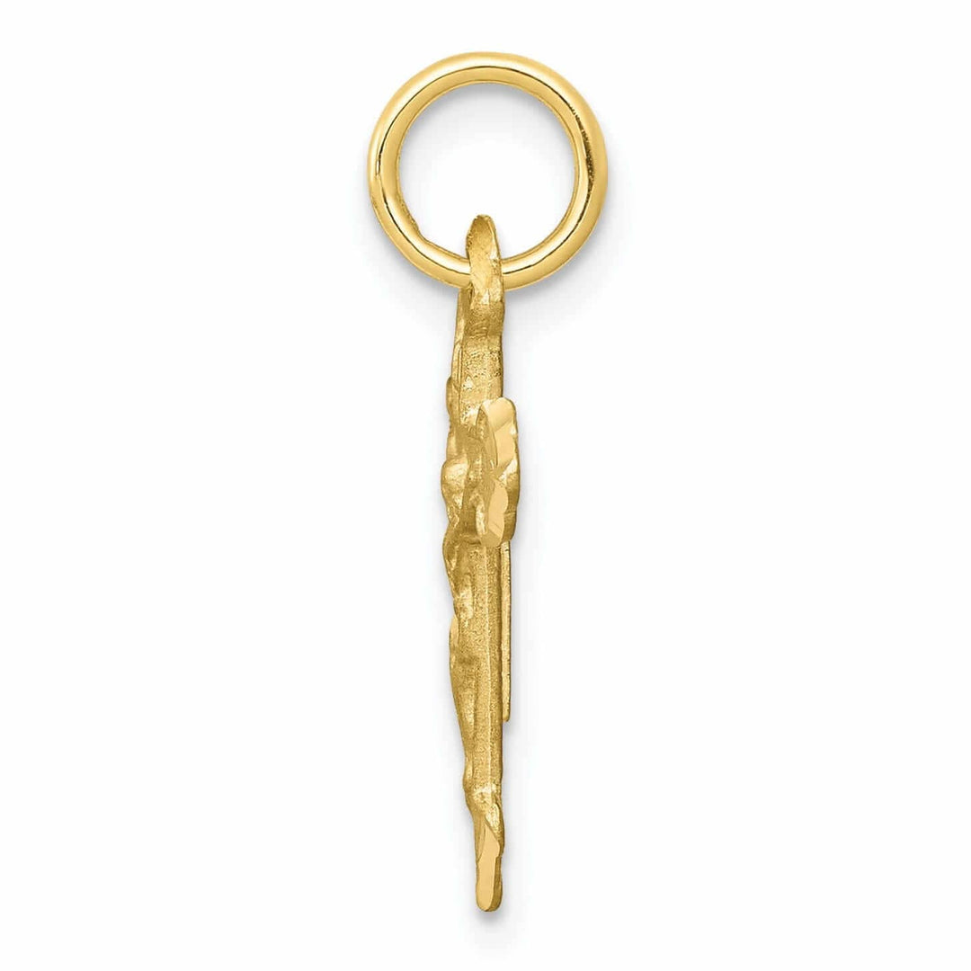 Lovely Rita's Pendants & Charms 10k Yellow Gold Satin Polished Crucifix Charm