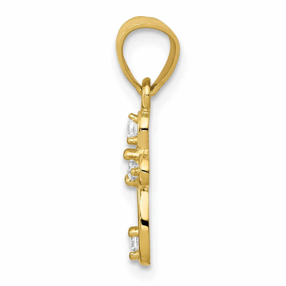 Lovely Rita's Pendants & Charms 10k Yellow Gold Small C.Z Cross Pendant Polished