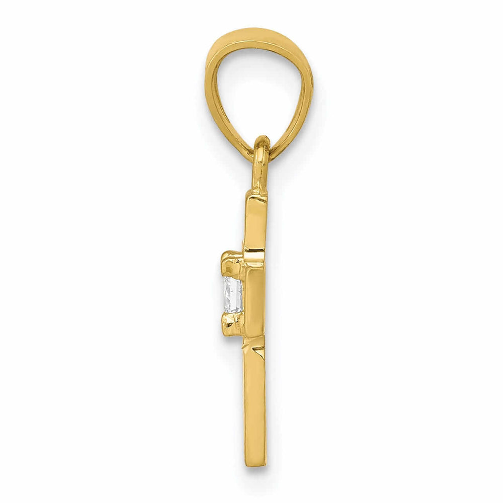 Lovely Rita's Pendants & Charms 10k Yellow Gold Small Cubic Zirconia Cross Pendant