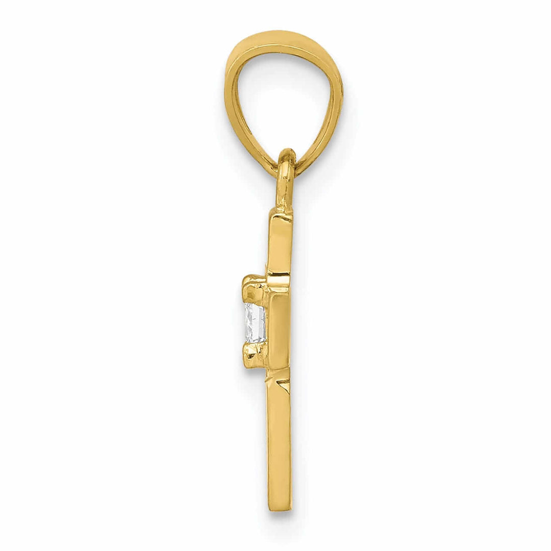 Lovely Rita's Pendants & Charms 10k Yellow Gold Small Cubic Zirconia Cross Pendant