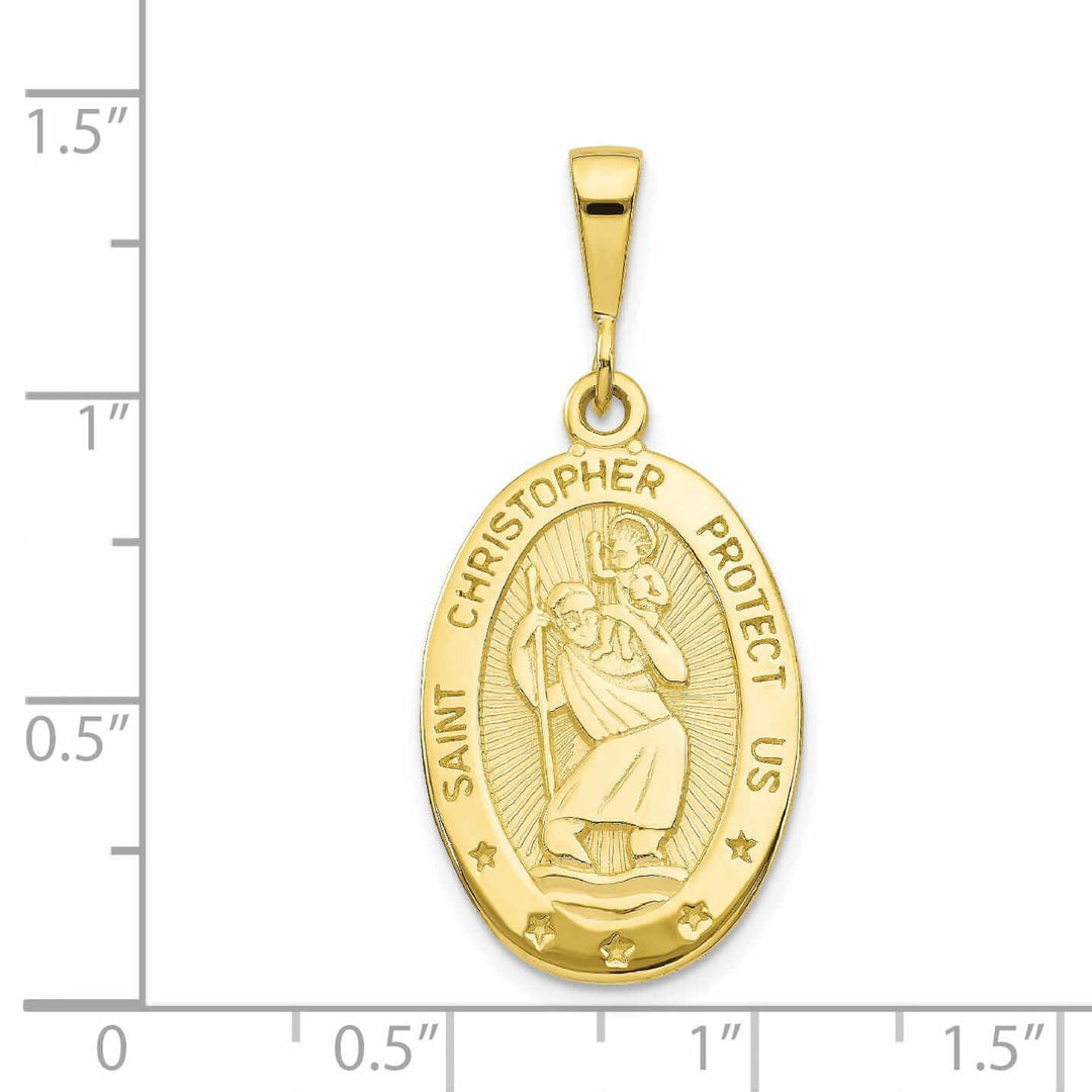 Lovely Rita's Pendants & Charms 10k Yellow Gold St Christopher Medal Pendant