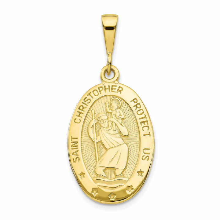 Lovely Rita's Pendants & Charms 10k Yellow Gold St Christopher Medal Pendant