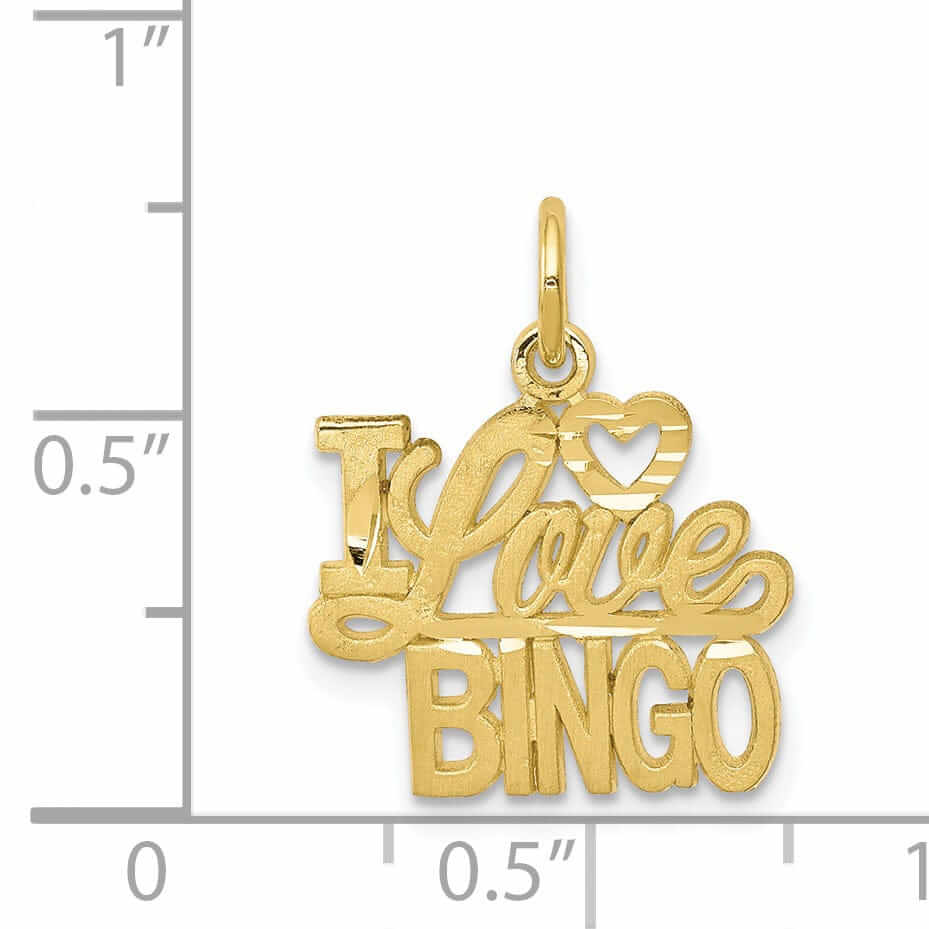 Lovely Rita's Pendants & Charms 10k Yellow Gold Talking I Love Bingo Pendant