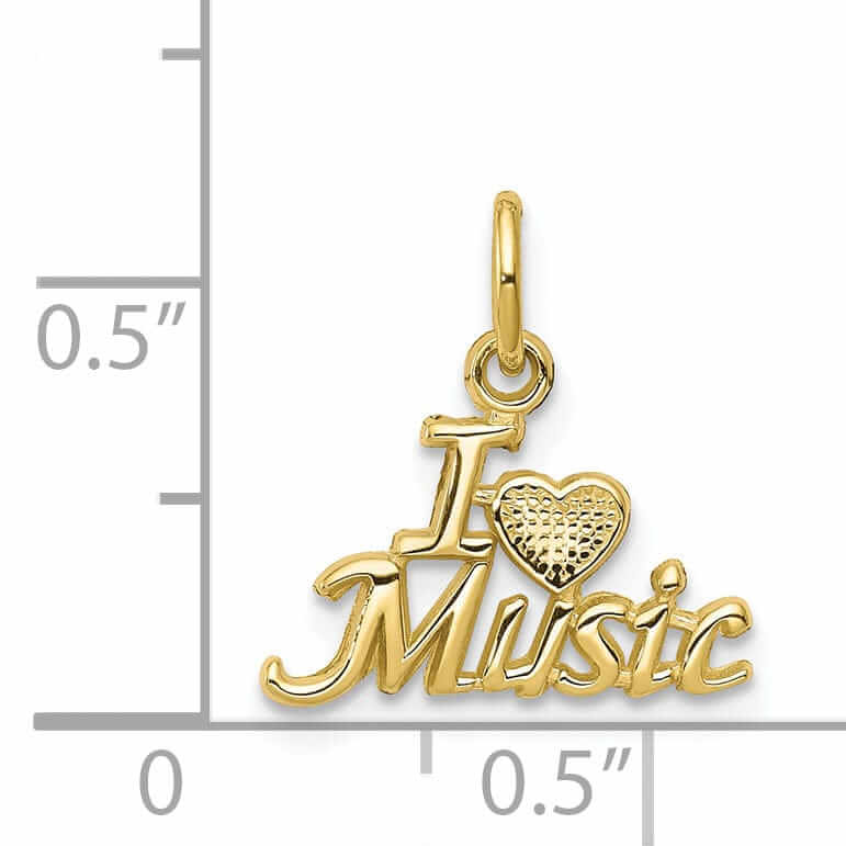 Lovely Rita's Pendants & Charms 10k Yellow Gold Talking I Love Music Pendant