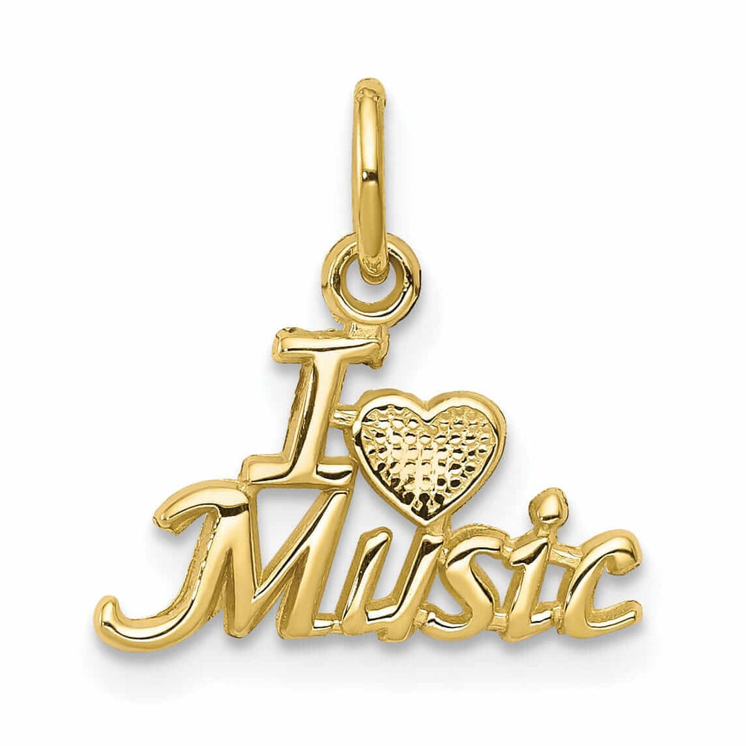 Lovely Rita's Pendants & Charms 10k Yellow Gold Talking I Love Music Pendant
