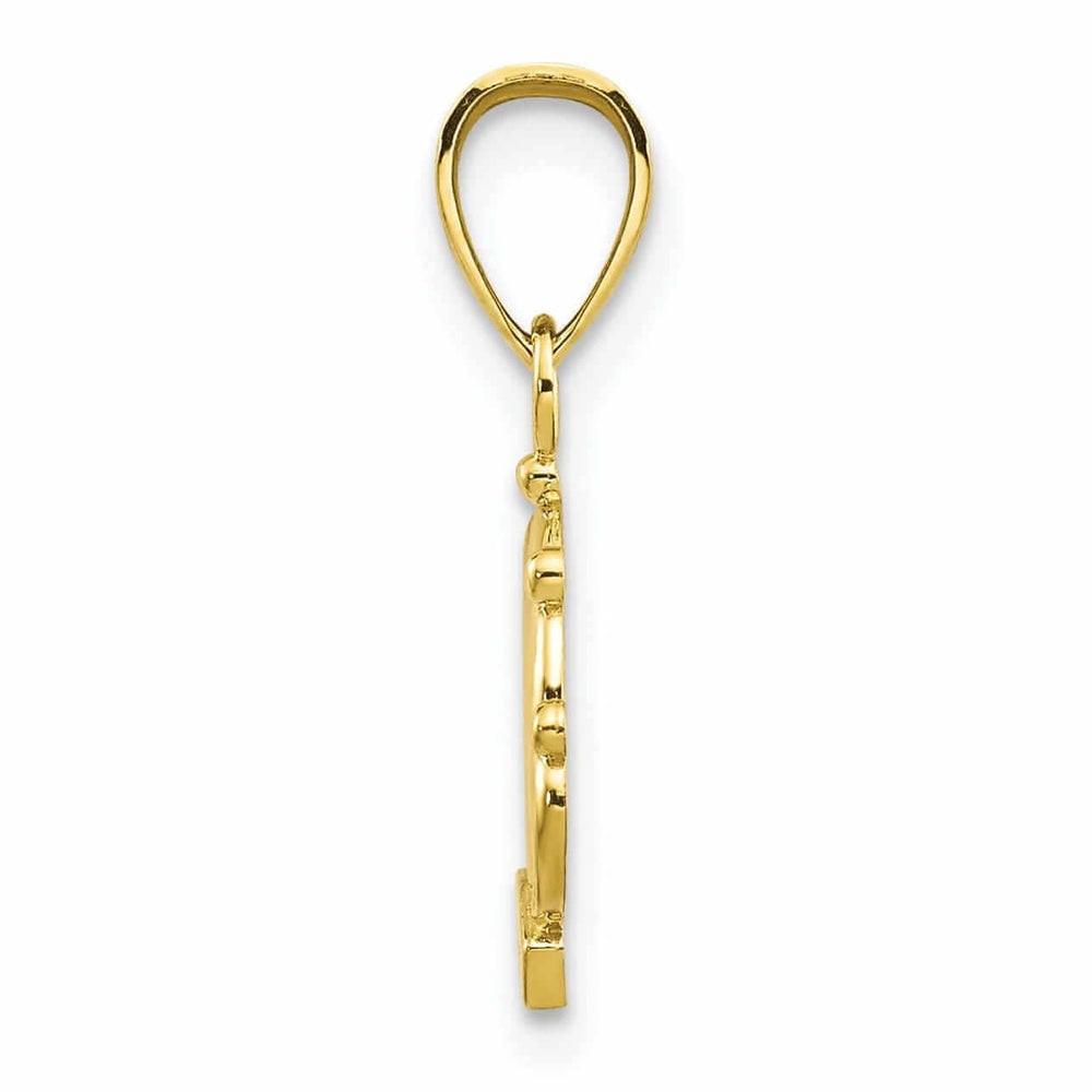 Lovely Rita's Pendants & Charms 10k Yellow Gold Textured Finish Crown Pendant