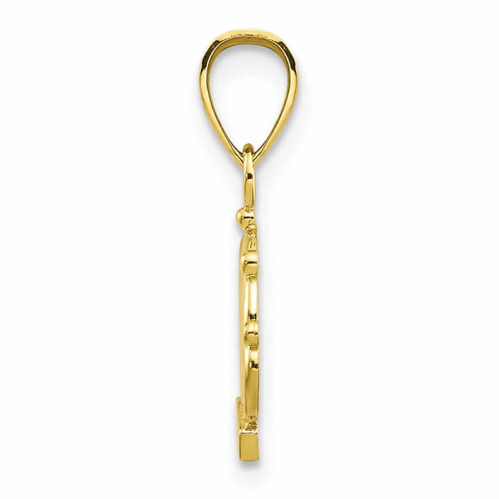 Lovely Rita's Pendants & Charms 10k Yellow Gold Textured Finish Crown Pendant