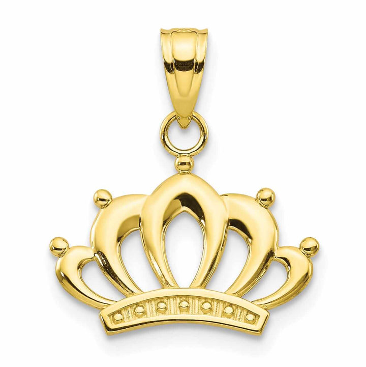 Lovely Rita's Pendants & Charms 10k Yellow Gold Textured Finish Crown Pendant
