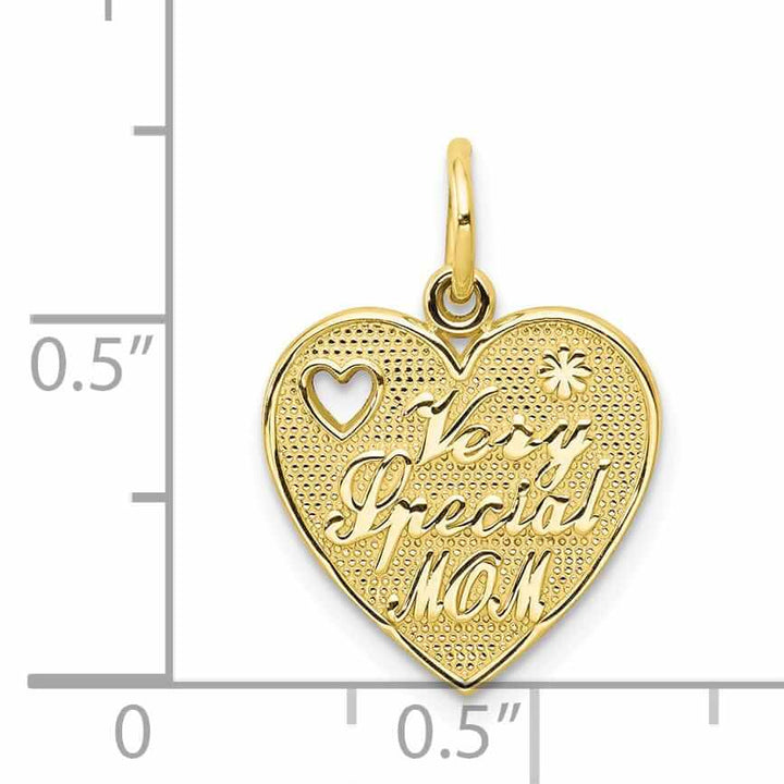 Lovely Rita's Pendants & Charms 10k Yellow Gold Very Special Mom Heart Pendant
