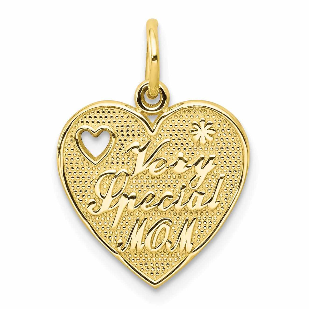 Lovely Rita's Pendants & Charms 10k Yellow Gold Very Special Mom Heart Pendant